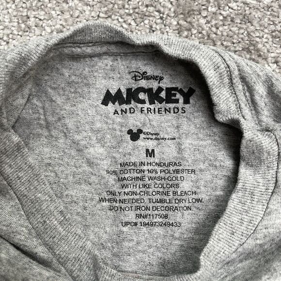 Disney Mickey & Friend Graphic T-Shirt Womens Medium Gray Christmas Holiday Tee - Picture 4 of 8